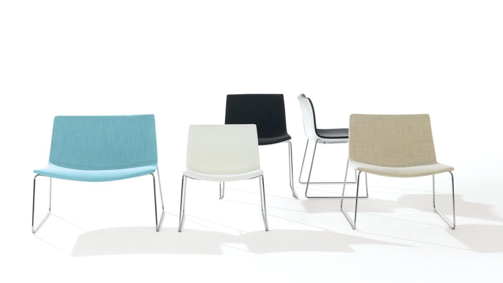 Catifa 53 design chair by Arper with polypropylene shell and four-leg steel base