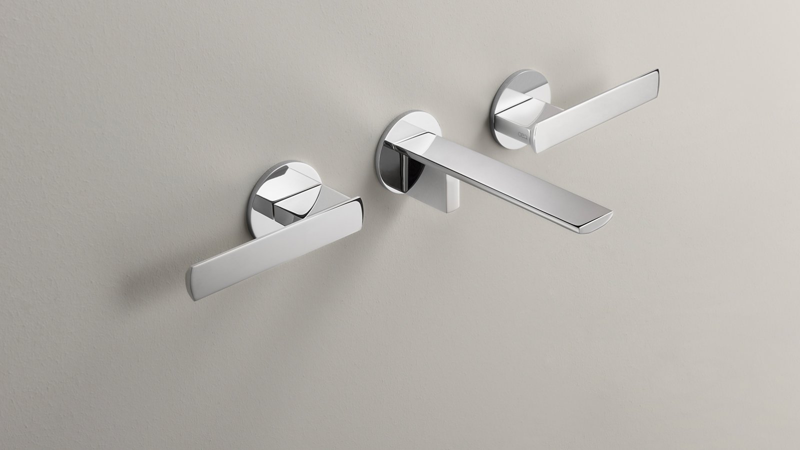 Ayla by Cea Design wall-mounted dual handle tap in polished stainless steel