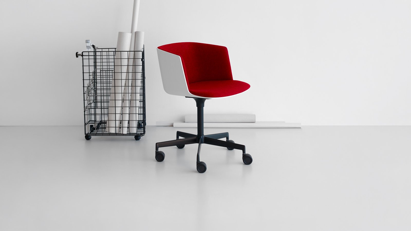 Cut armchair by Lapalma with black shell and inner padding