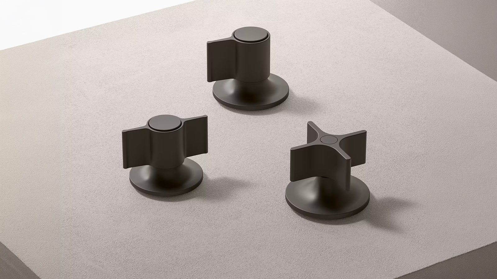 Two-wing handles on a Flora basin set in polished nickel