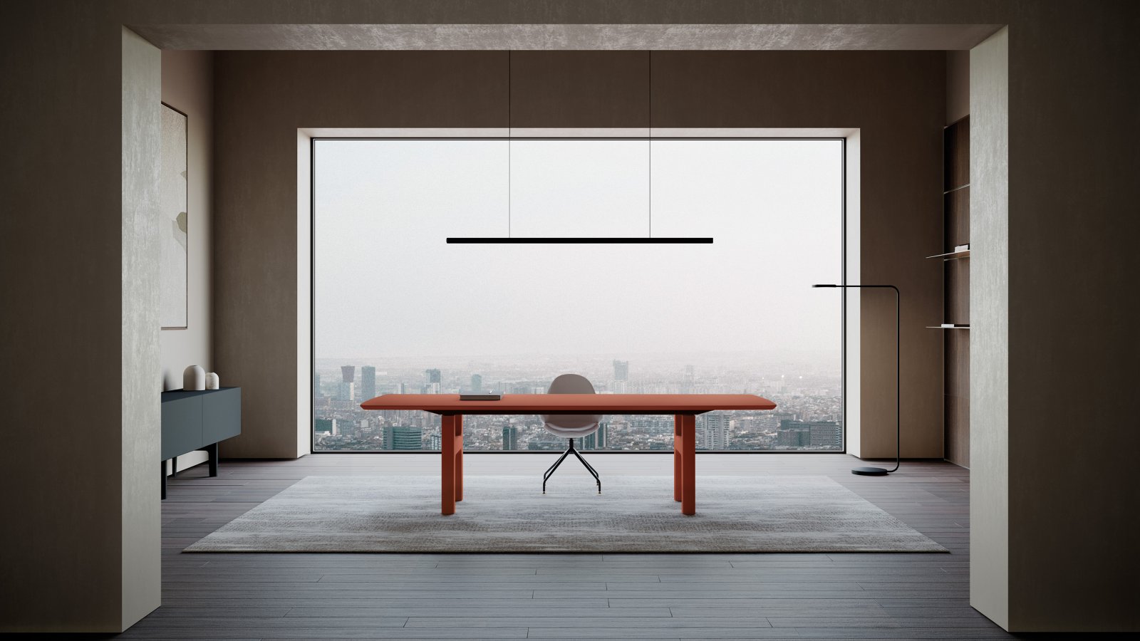 Hito executive desk by IVM Office with FENIX top and matching lacquered legs