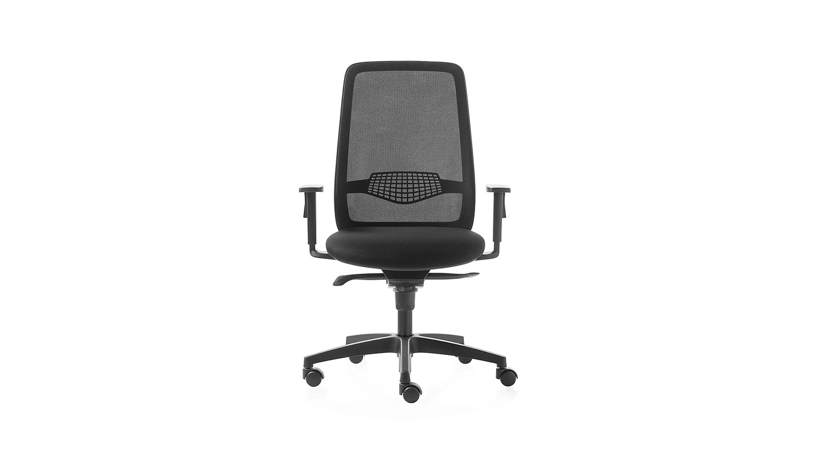 Black Key Go task chair by Kastel at an office workstation