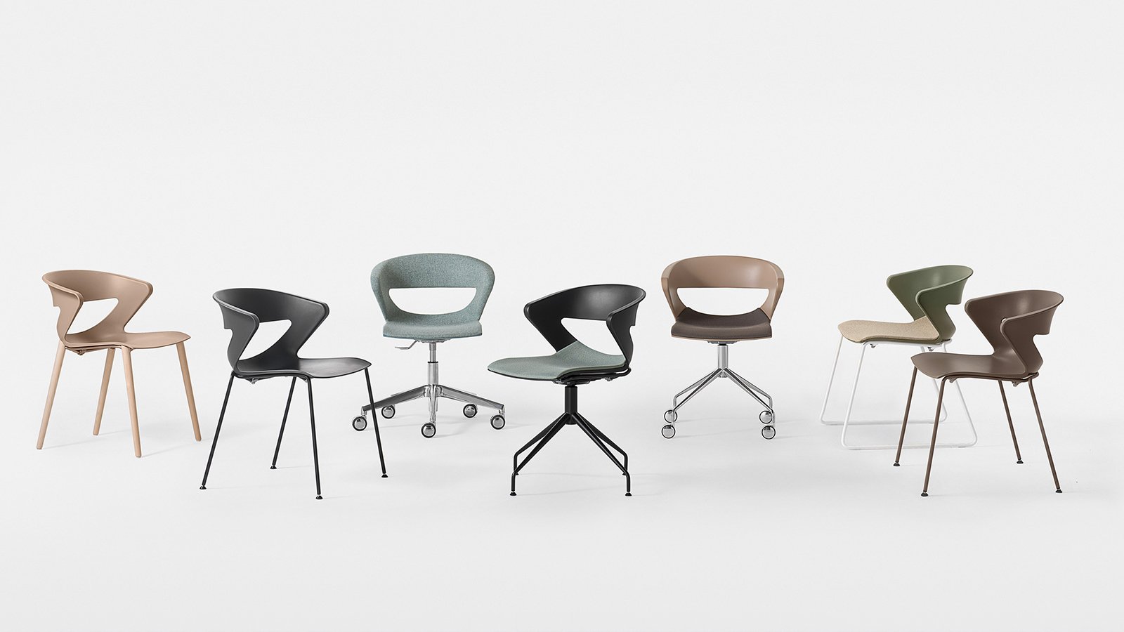 Meeting room chairs: Kastel Kicca on four legs set round a long oak table