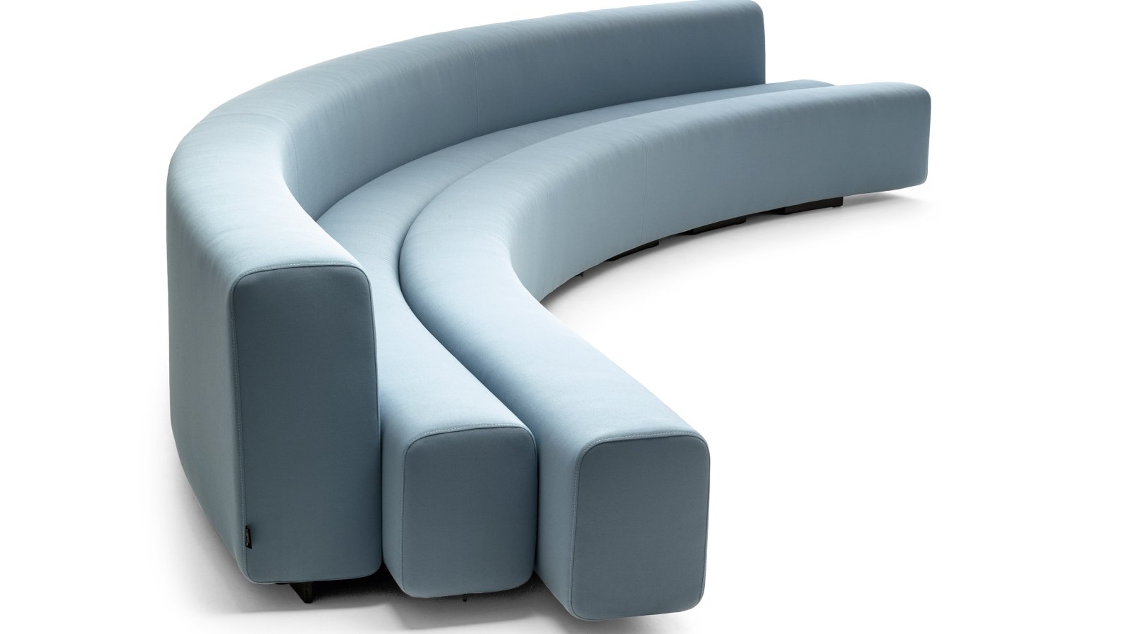 Curved Osaka sofa by LaCividina drawn to a 258 cm back radius in a lobby