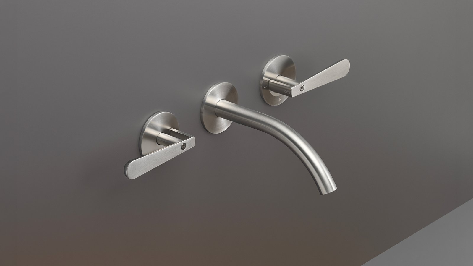 Lutezia by Cea Design wall-mounted dual handle tap in polished Black Diamond finish