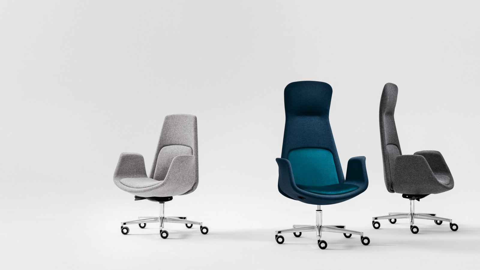 Nordic executive office chair by Milani with high back