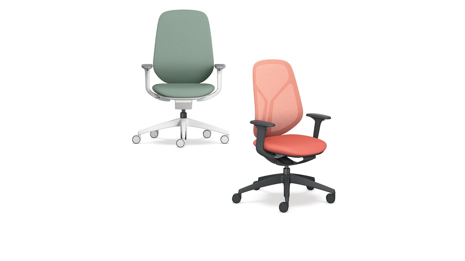 Modular task office chair se:kit by Sedus with grey membrane backrest in an open-plan office