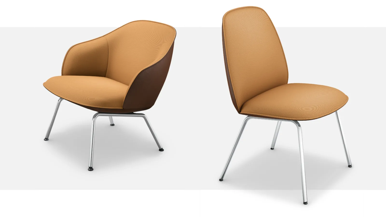 Reception seating from the se:café family by Sedus around a café table in an office