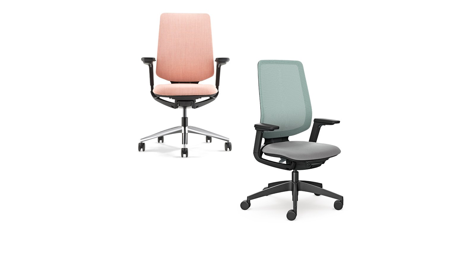 Task office chair se:flex by Sedus with mid grey mesh back at a shared desk in a London office
