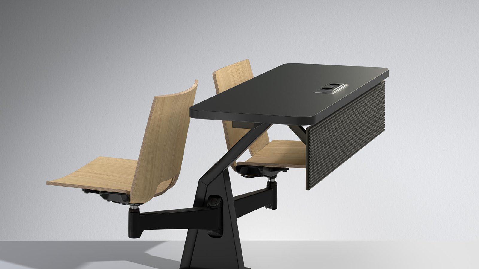 Rows of ST12-13 university furniture by Lamm in a tiered lecture theatre