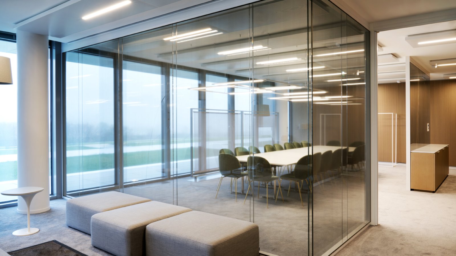 W80 partition wall by Tecno across an open plan office