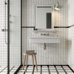 Double White pattern tile from Mattonelle Margherita by Mutina