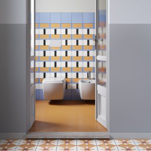 Scheme pattern tile from Mattonelle Margherita by Mutina
