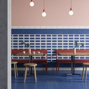 Double Blue design drawn by Nathalie Du Pasquier for Mutina