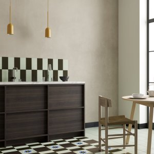 Square Orange pattern tile from Mattonelle Margherita by Mutina