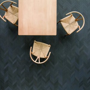 Accent wall in Mews Soot behind a reception desk