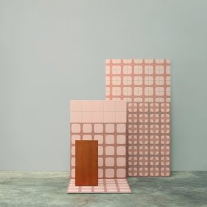 Betty Set tile by Mutina with graphic element