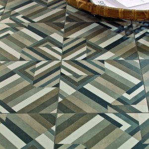 Close view of the Azulej Gira pattern by Mutina