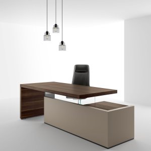Bold58 Fusion desk by About Office with drawer unit under the 58 mm top