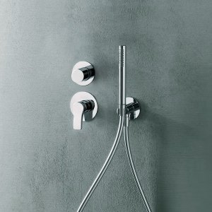 Two-hole AL/23 basin set with the spout and the lever control apart