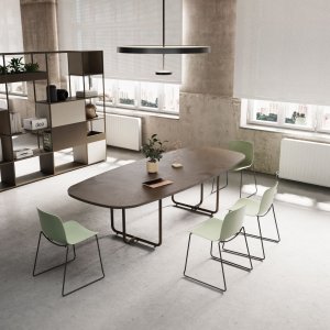 Itube workstation desks in an open-plan office