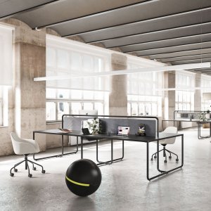 Itube linear bench running along a window wall