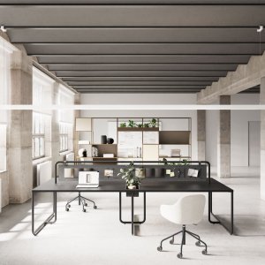 Single-sided Itube workstation row by Alea Office
