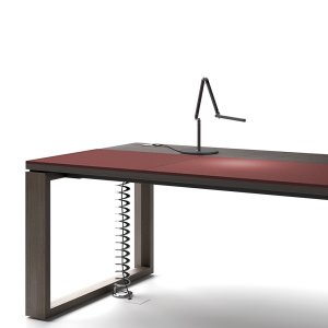 Arche rectangular meeting table with central leather insert