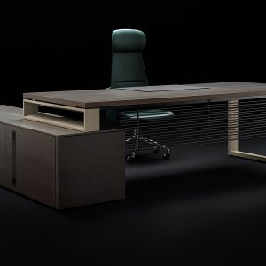 Oak portal leg of the Arche executive desk