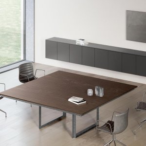 Ellan rectangular meeting table 240 by 140 cm with black frame