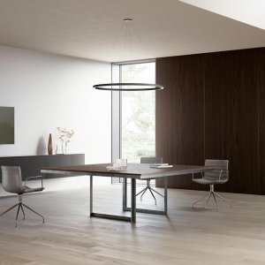 Ellan executive composition with side return and anthracite wall-hung cabinet