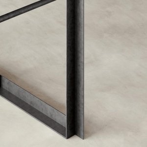Bare iron finish with protective coat on an Ellan frame