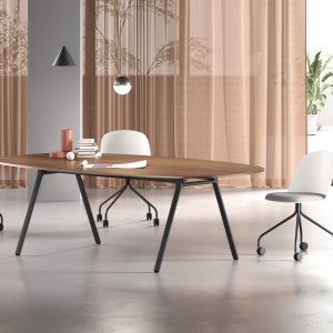 U-shaped die-cast aluminium joint of the Lay desk painted blue