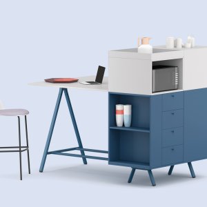 Archiutti Lay break cabinet with open compartments for small appliances