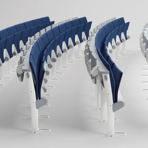 Book basket fixed under an Omnia Evolution writing tablet