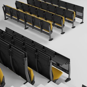 Ares Line Omnia Evolution rows on a stepped auditorium floor