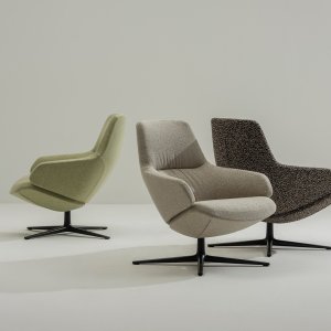 Lounge chair in a hotel reception area