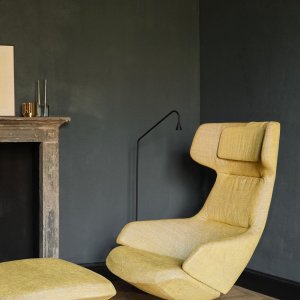 Leather upholstery on the lounge chair