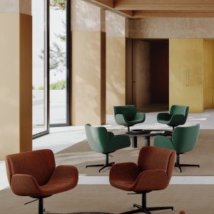 Meeting chair on a five-star base with casters