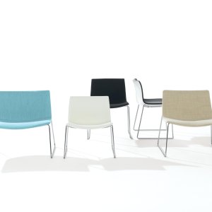 Catifa 53 design chair by Arper with polypropylene shell and four-leg steel base