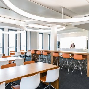 Iconic design chairs Catifa 53 arranged around a meeting table
