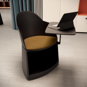 Cila Go stool on the storage base with seat cushion