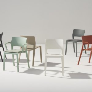 Stack of Juno 02 chairs in anthracite grey