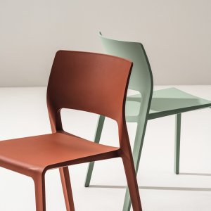 Rust coloured Juno 02 designer chair by Arper