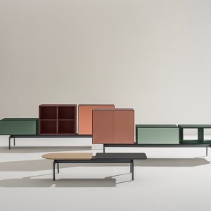Semiton modular storage system by Arper in a coworking area