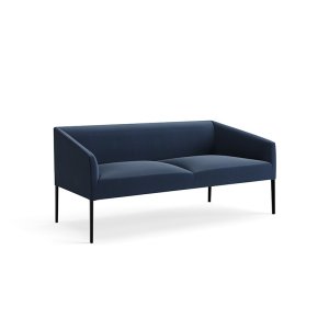 Saari three-seat sofa by Arper against a lobby wall