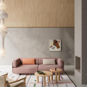 Shaal ottoman and daybed together in a residential lounge