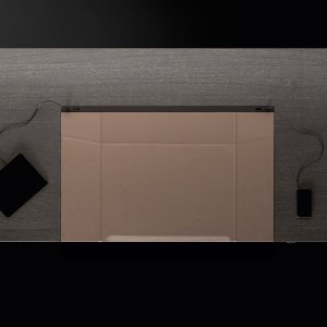 Eleva e-lectric desk raised to standing height in an executive office
