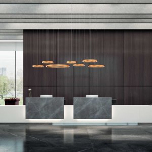 Lux shelves in black printed glass with perimeter light