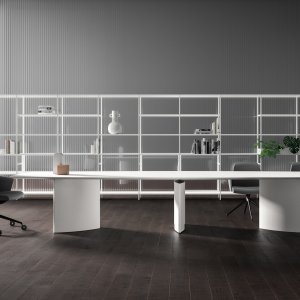 Round Trilo meeting table with 160 cm diameter